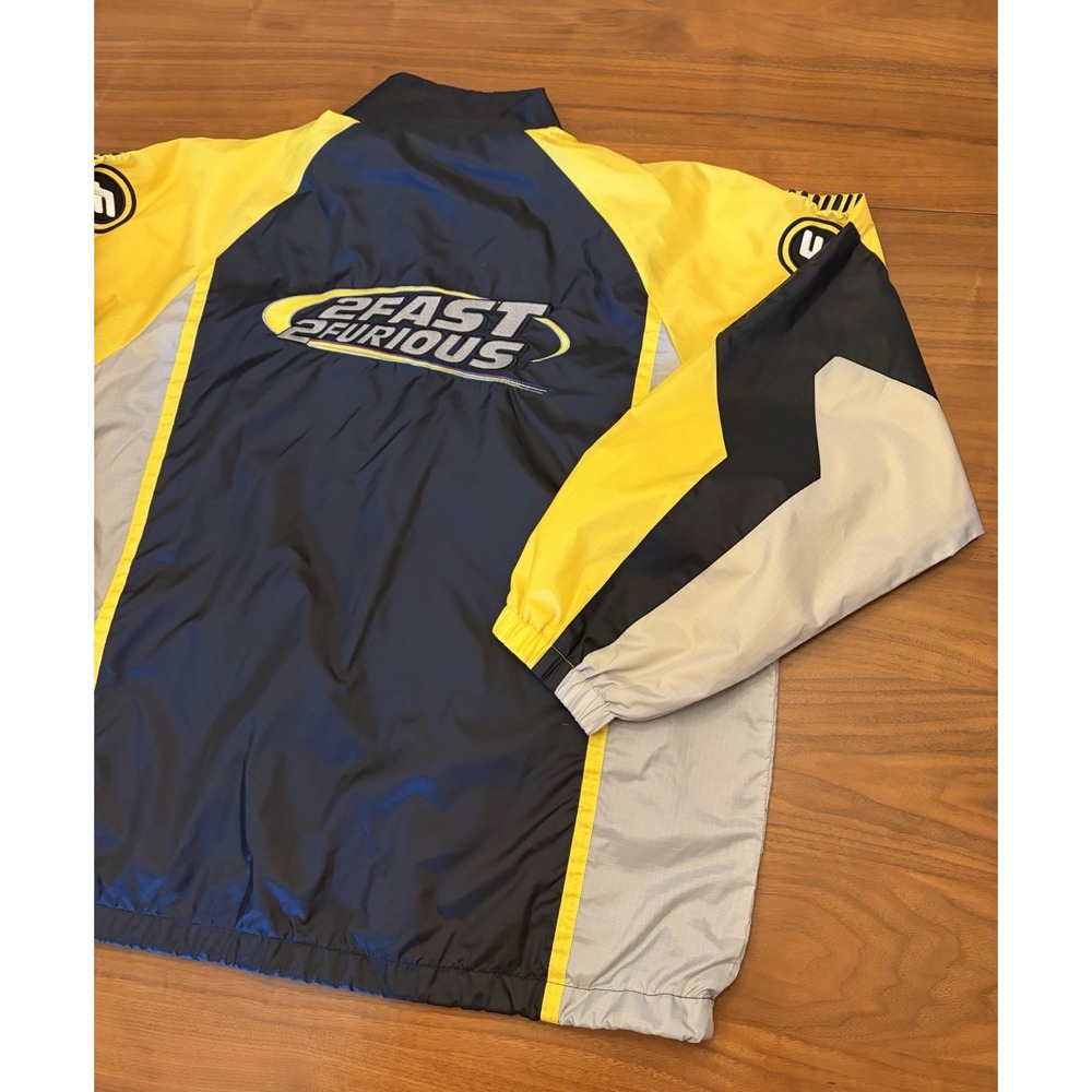 2 Fast 2 Furious Jacket Racing Champions Windbreaker Sz XL Vintage Y2K Full Zip
